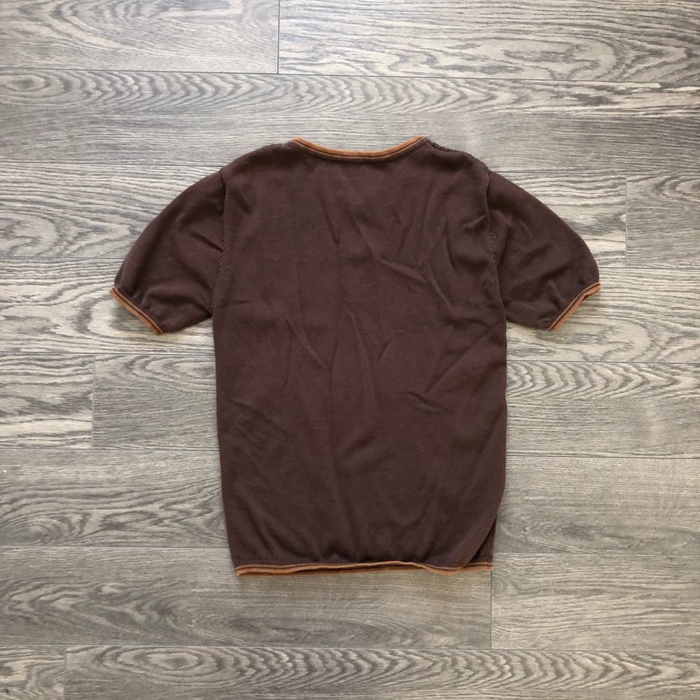 Brown Short Sleeve Knit Top - Picture 3 of 3